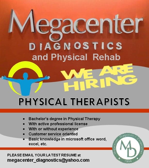 Megacenter is looking for physical therapist